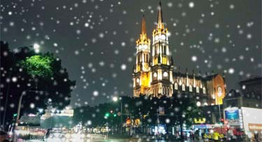 趕在下雪之前亮燈 LED洗墻燈廠家與雪季賽跑